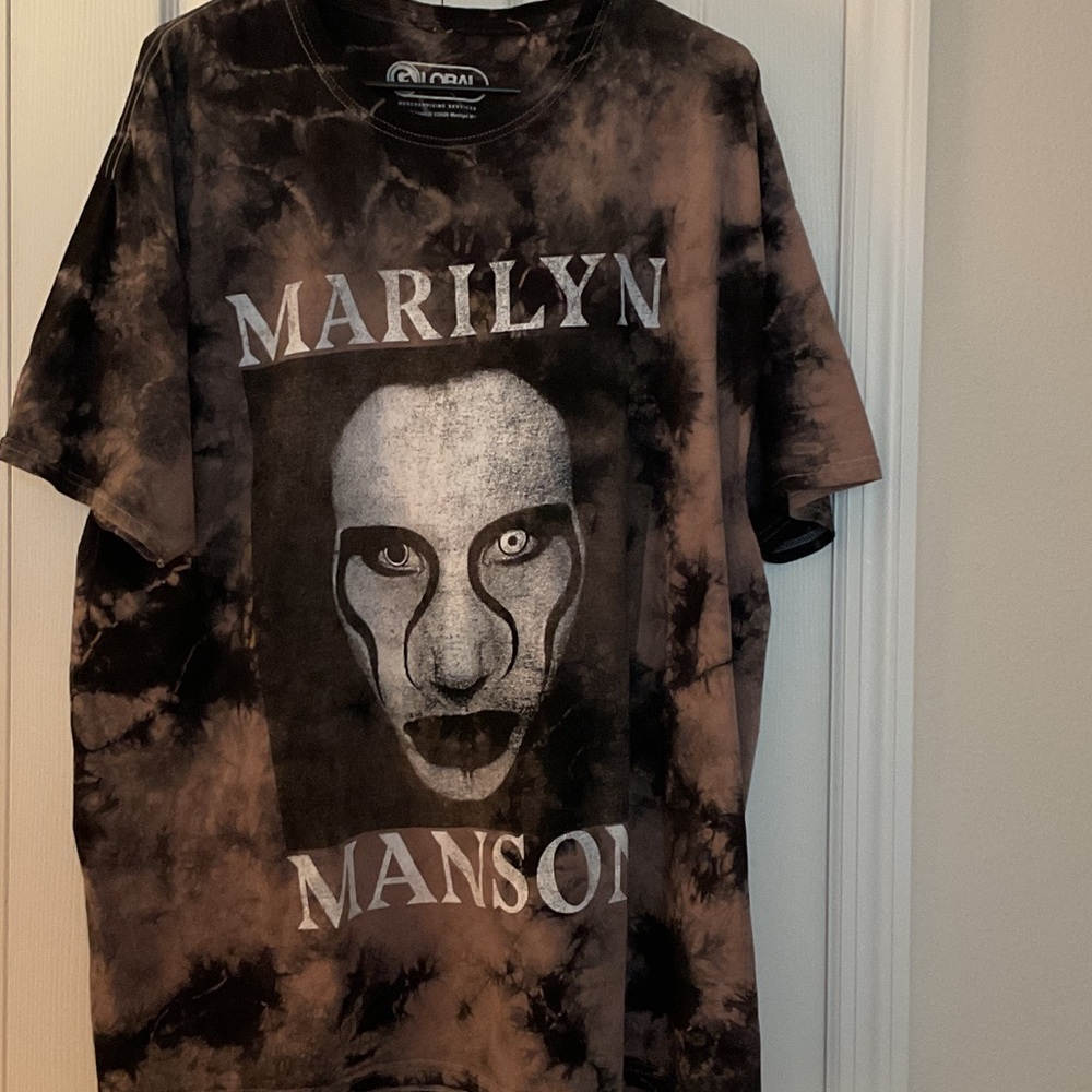 Marilyn Manson Tie-Dye T-Shirt - Black and Brown